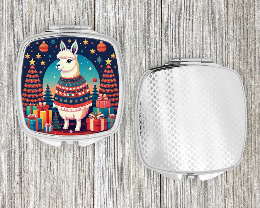 Llama Christmas Compact Mirror Caroline's Treasures