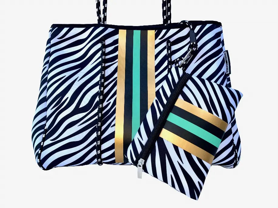 Lolly Luella On the Go - Neoprene Tote Bag (With Removable Matching Small Zippered Pouch) Lolly Luella