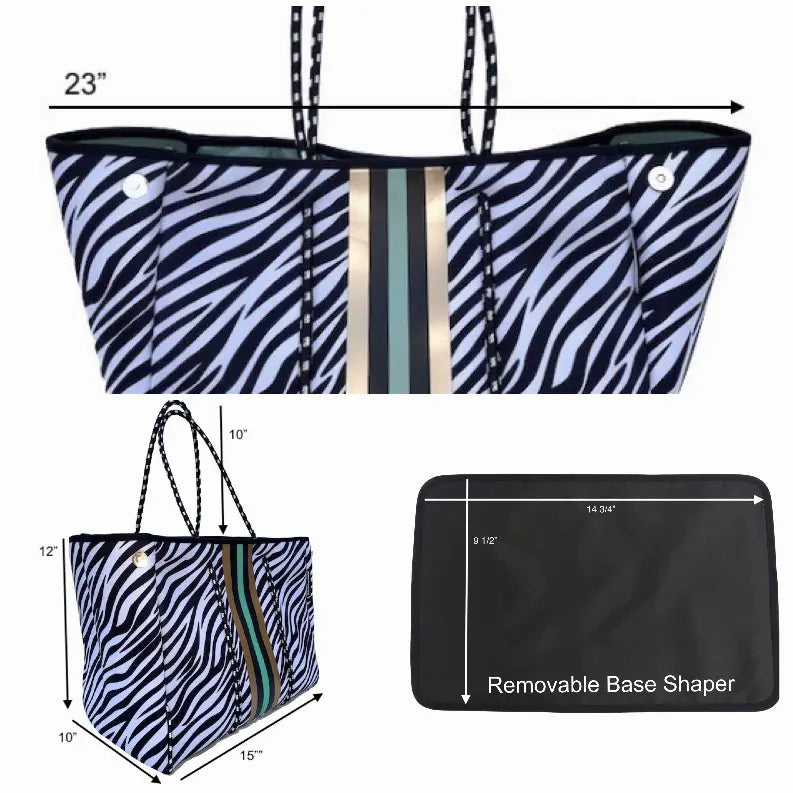 Lolly Luella On the Go - Neoprene Tote Bag (With Removable Matching Small Zippered Pouch) Lolly Luella