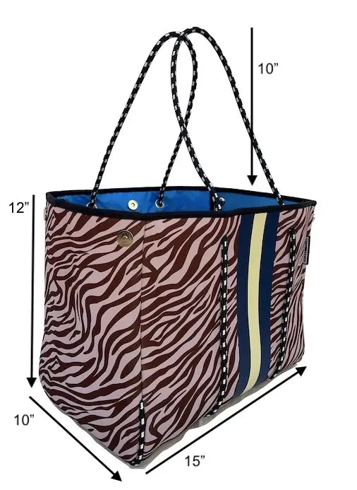 Lolly Luella On the Go - Neoprene Tote Bag (With Removable Matching Small Zippered Pouch) Lolly Luella