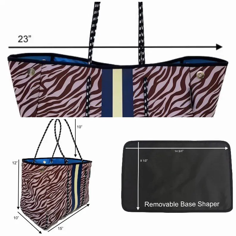 Lolly Luella On the Go - Neoprene Tote Bag (With Removable Matching Small Zippered Pouch) Lolly Luella