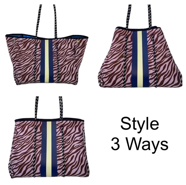 Lolly Luella On the Go - Neoprene Tote Bag (With Removable Matching Small Zippered Pouch) Lolly Luella