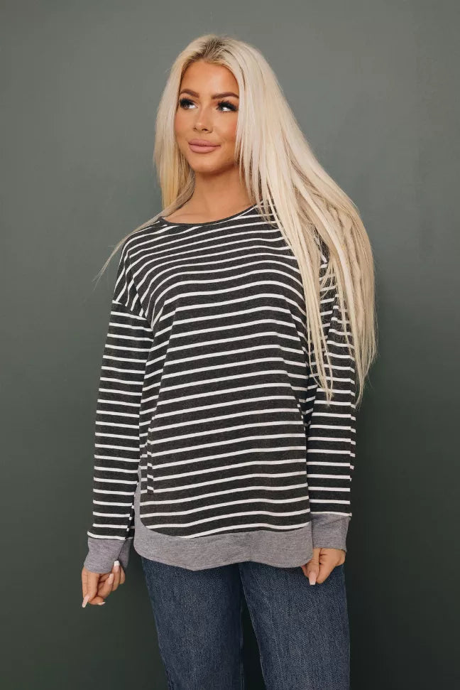 Long Live Stripes Long Sleeve Top Stay Warm in Style