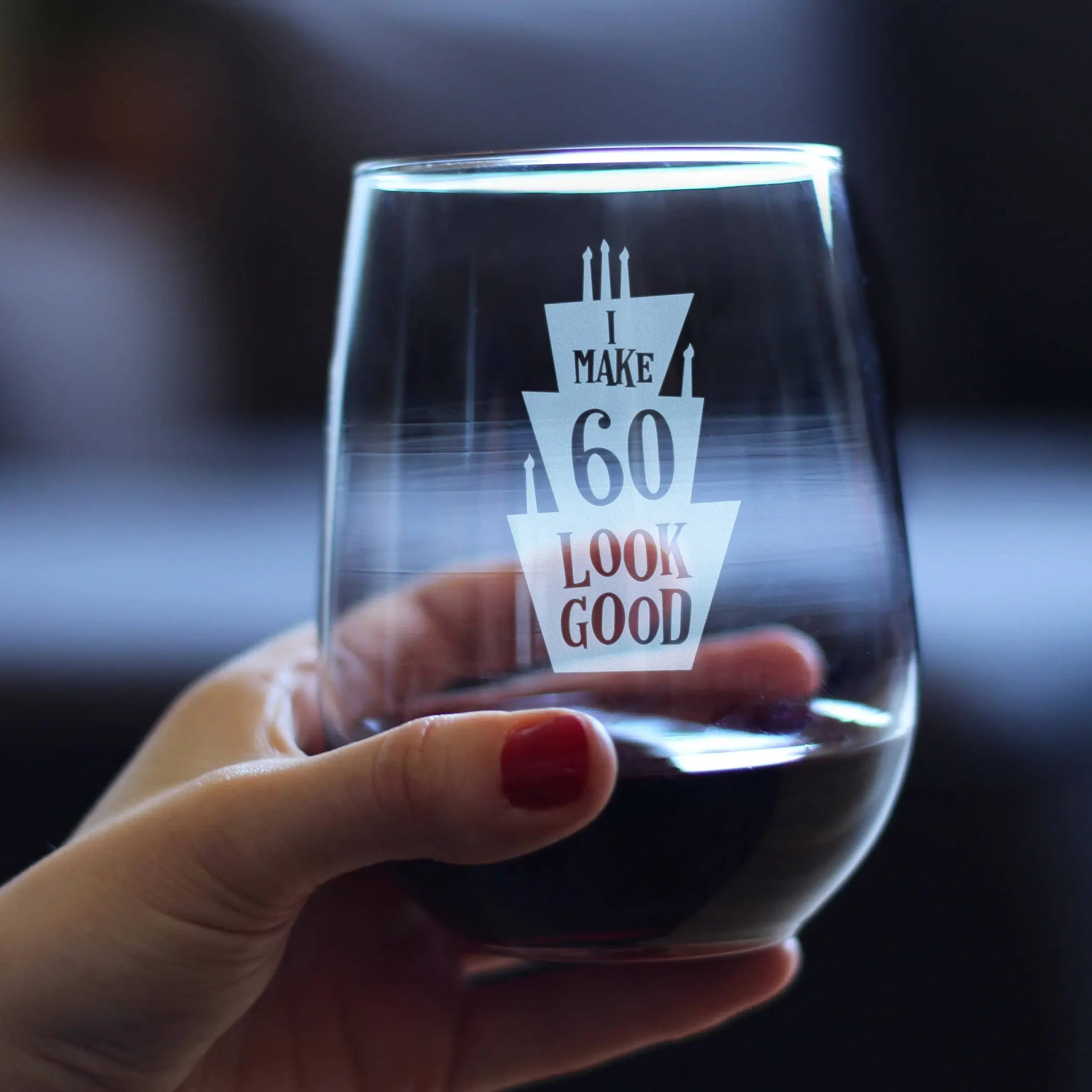 Look Good 60 Stemless Wine Glass - 60th Birthday Gifts Bevvee