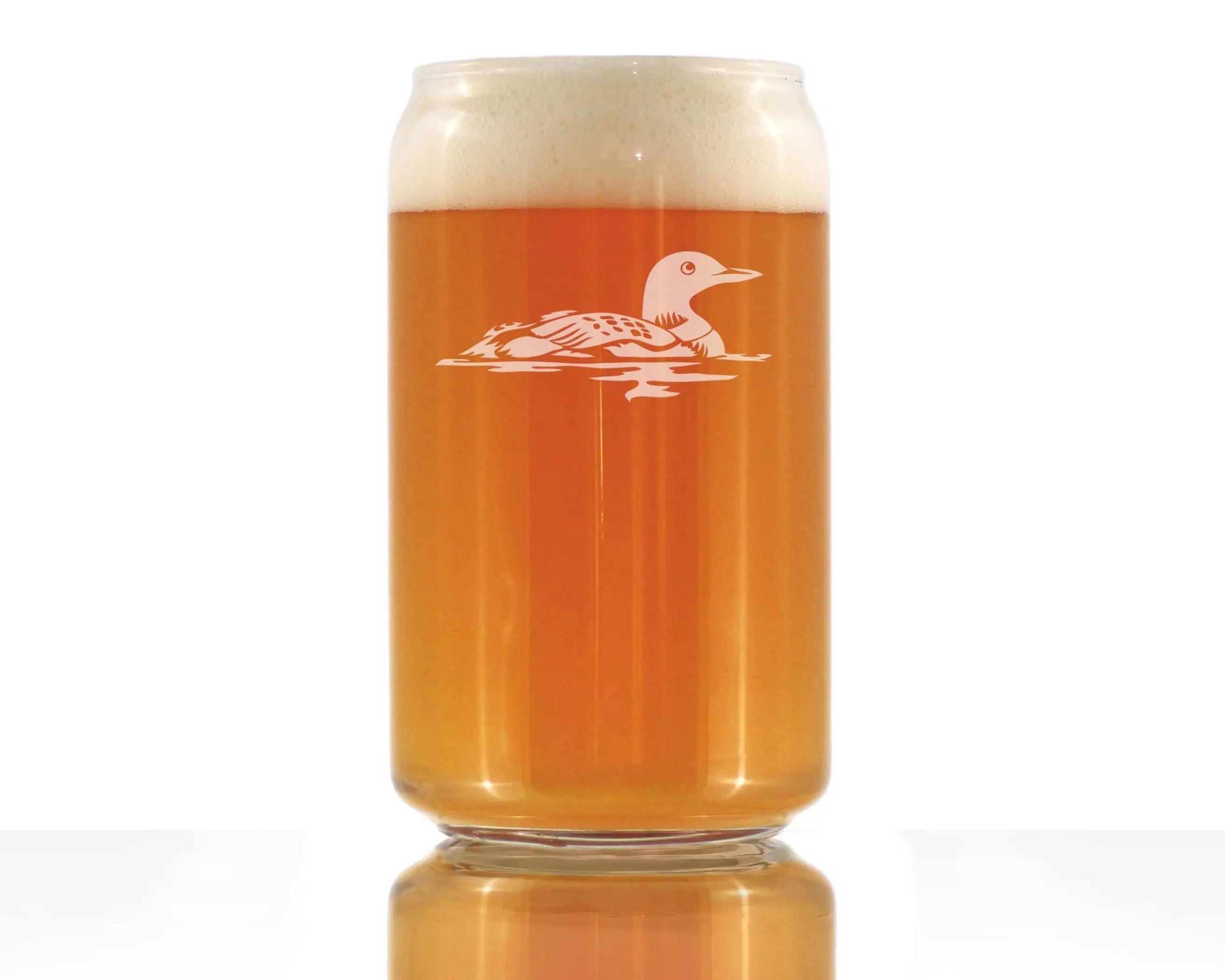 Loon Beer Can Pint Glass - Loon Bird Gifts and Decor Bevvee