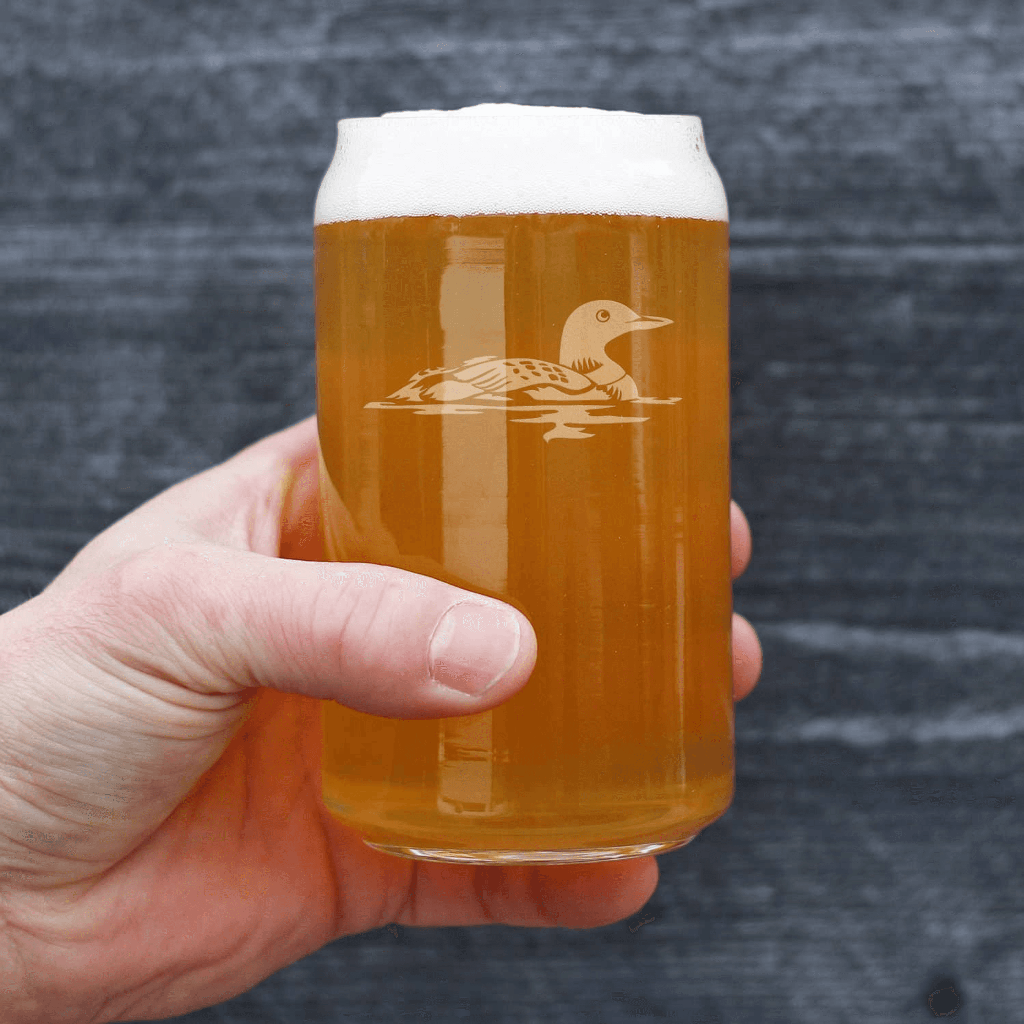 Loon Beer Can Pint Glass - Loon Bird Gifts and Decor Bevvee
