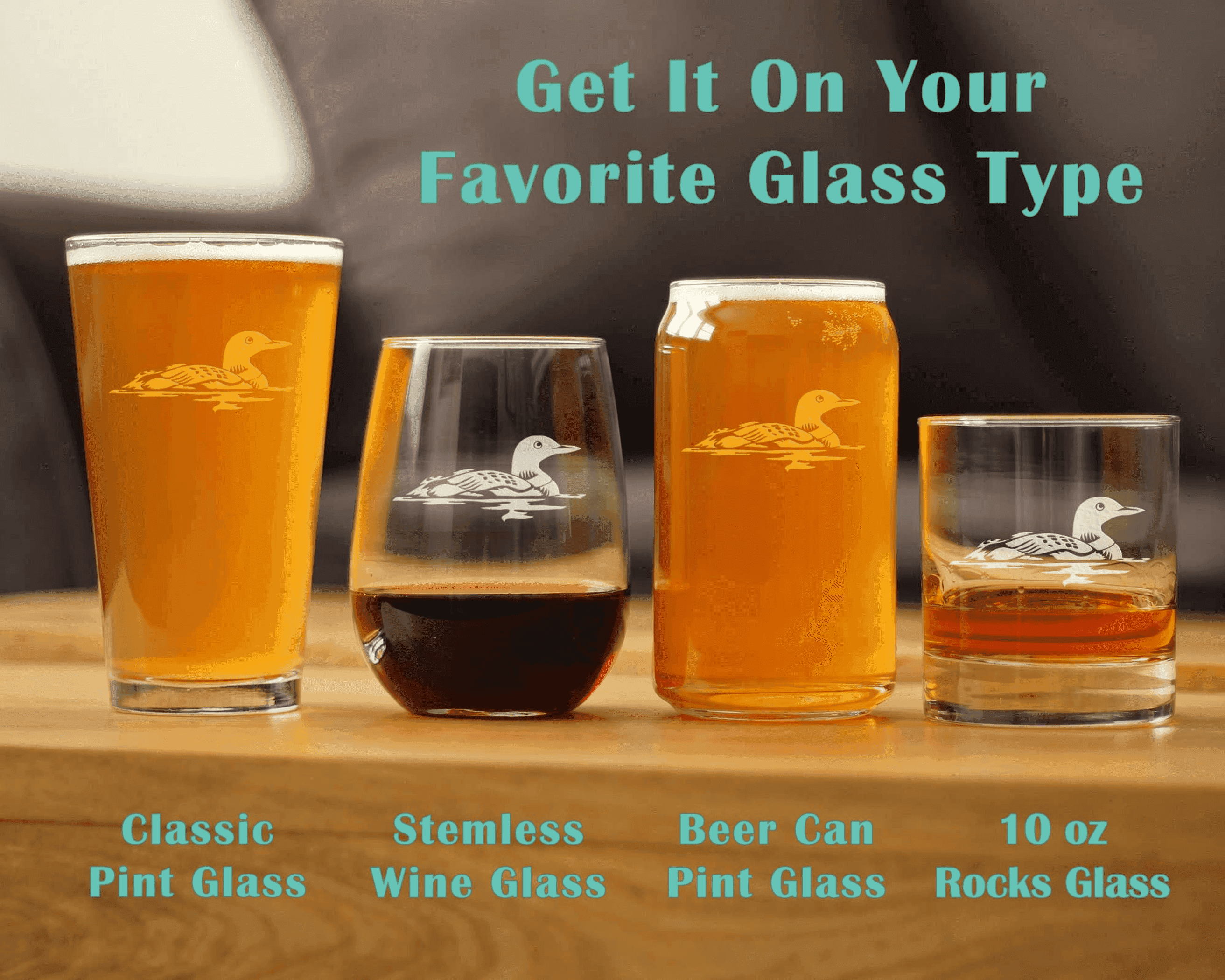 Loon Beer Can Pint Glass - Loon Bird Gifts and Decor Bevvee