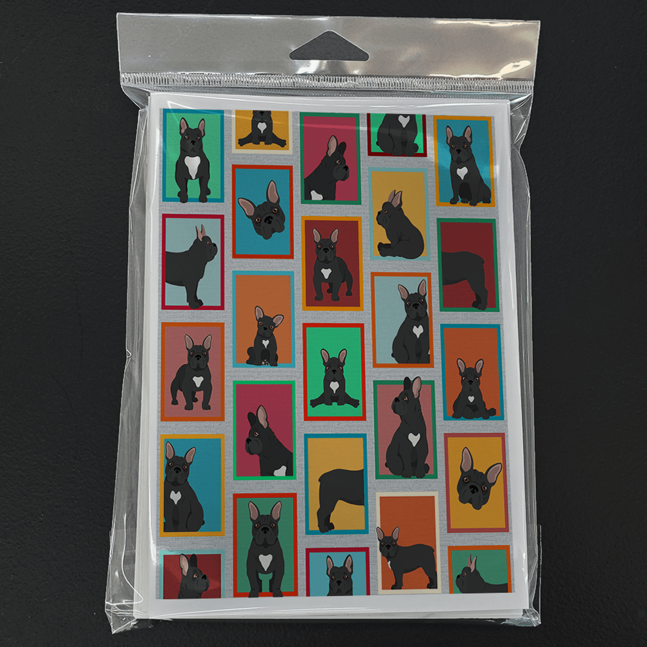Lots of Black French Bulldog Greeting Cards Pack of 8 Caroline's Treasures