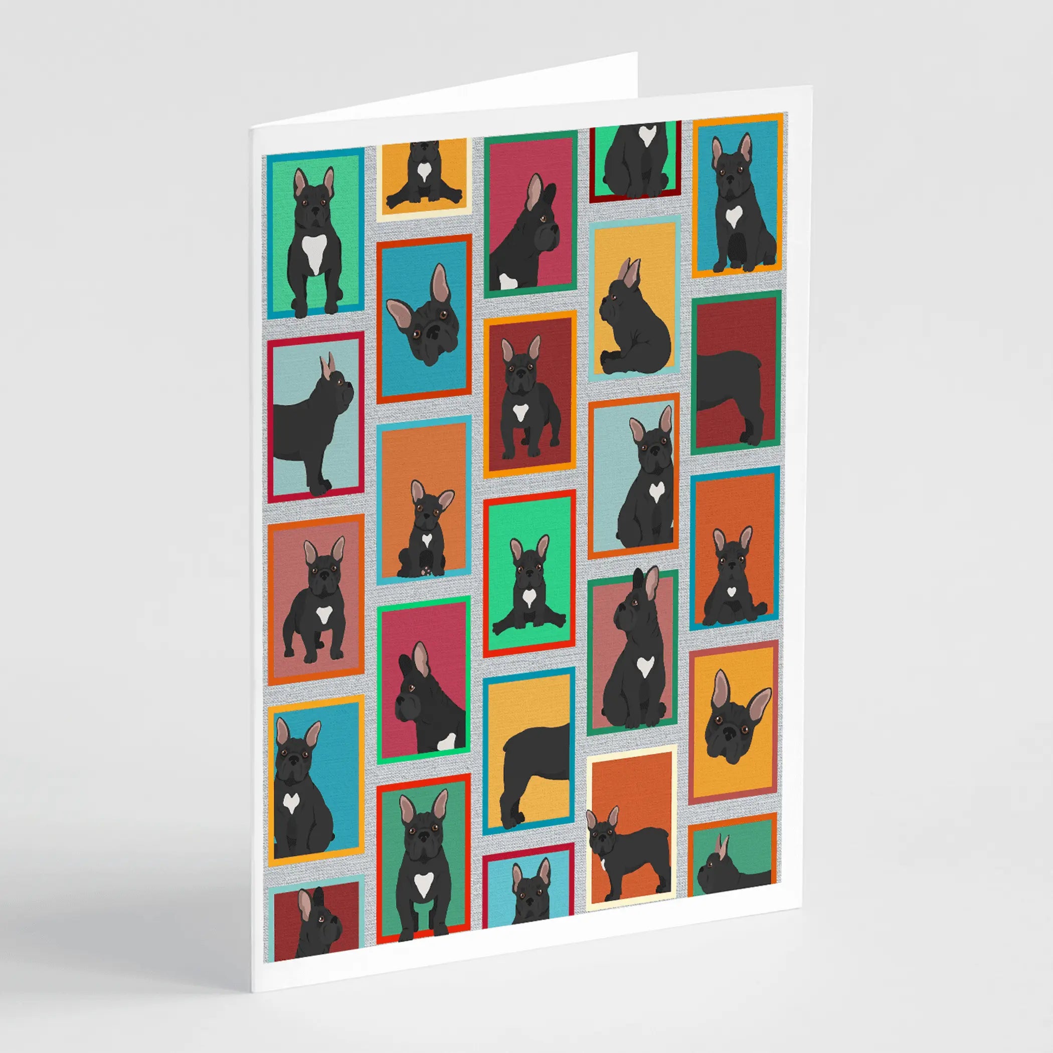 Lots of Black French Bulldog Greeting Cards Pack of 8 Caroline's Treasures