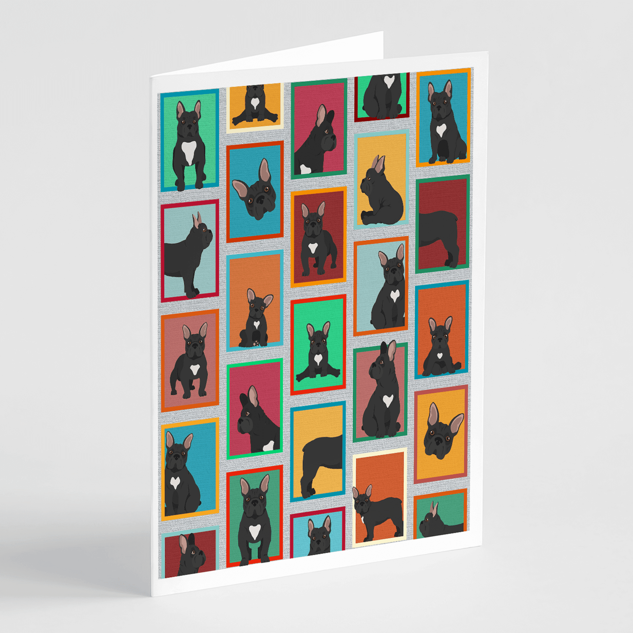 Lots of Black French Bulldog Greeting Cards Pack of 8 Caroline's Treasures