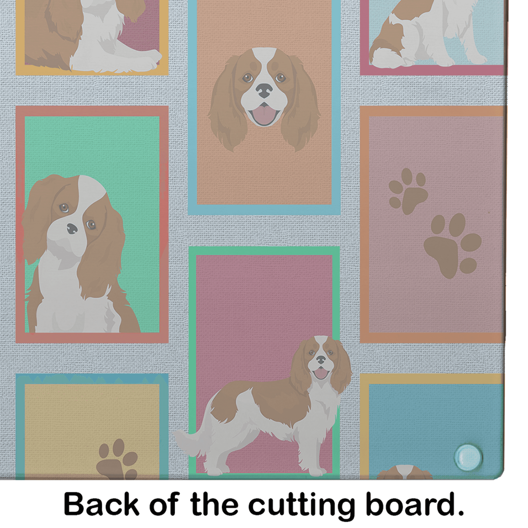Lots of Blenheim Cavalier Spaniel Glass Cutting Board Caroline's Treasures