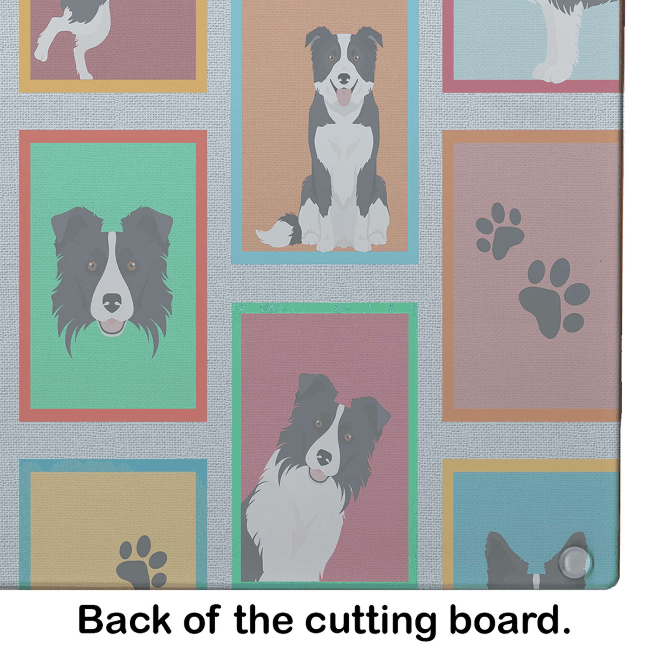 Lots of Border Collie Glass Cutting Board Caroline's Treasures