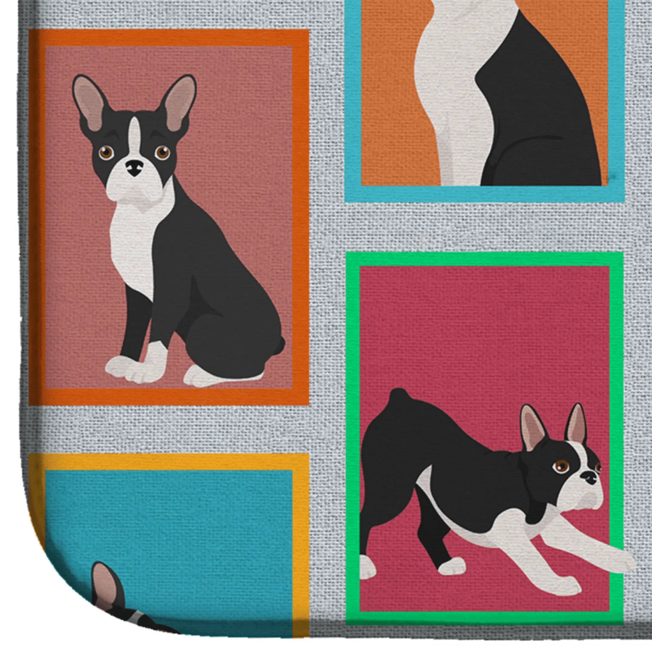 Lots of Boston Terrier Dish Drying Mat Caroline's Treasures