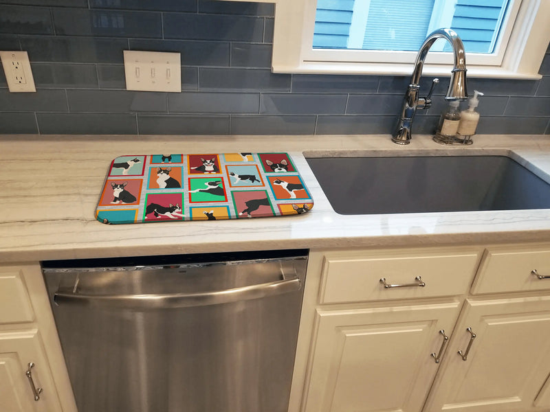 Lots of Boston Terrier Dish Drying Mat Caroline's Treasures