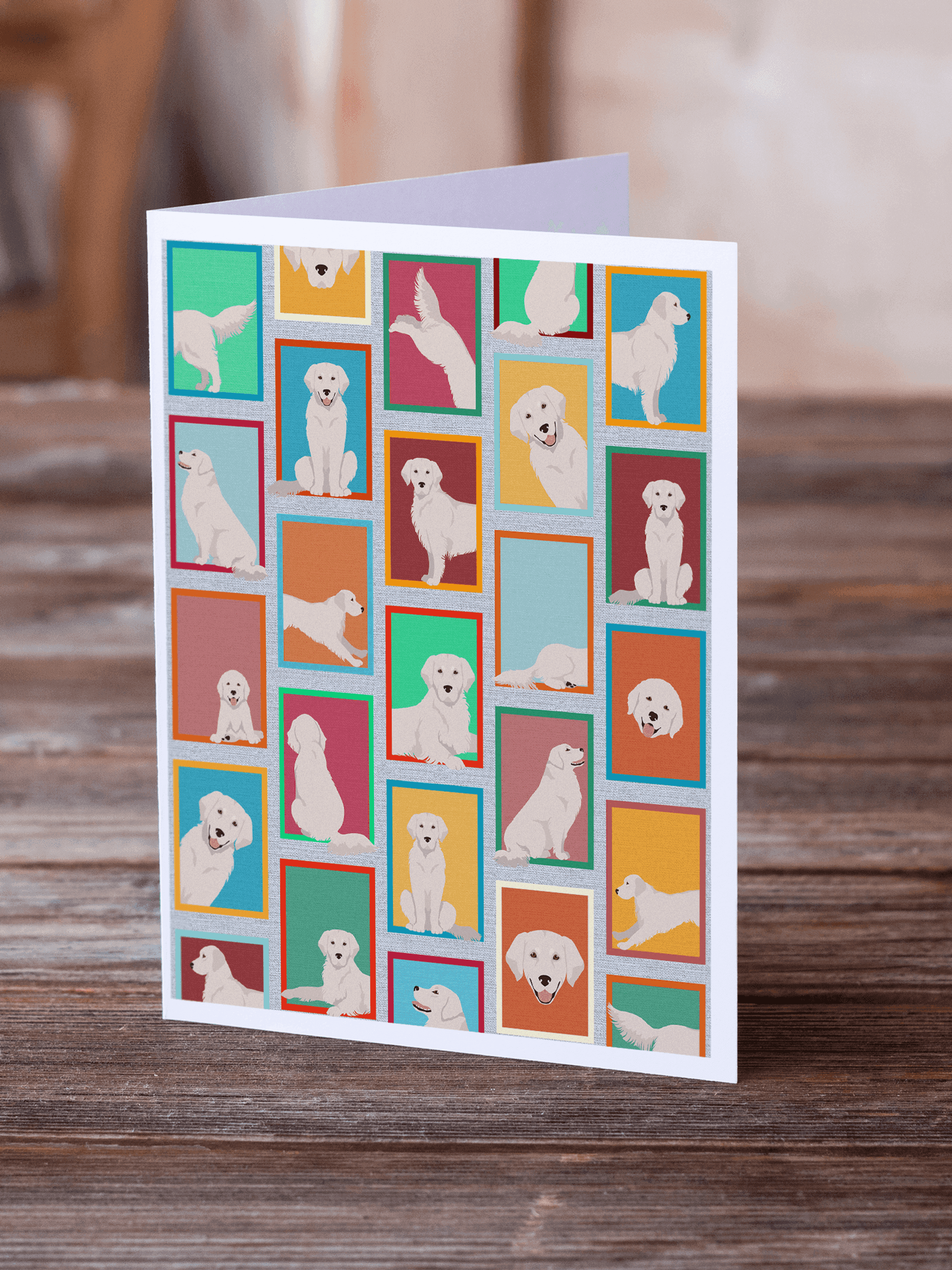 Lots of Cream Golden Retriever Greeting Cards Pack of 8 Caroline's Treasures