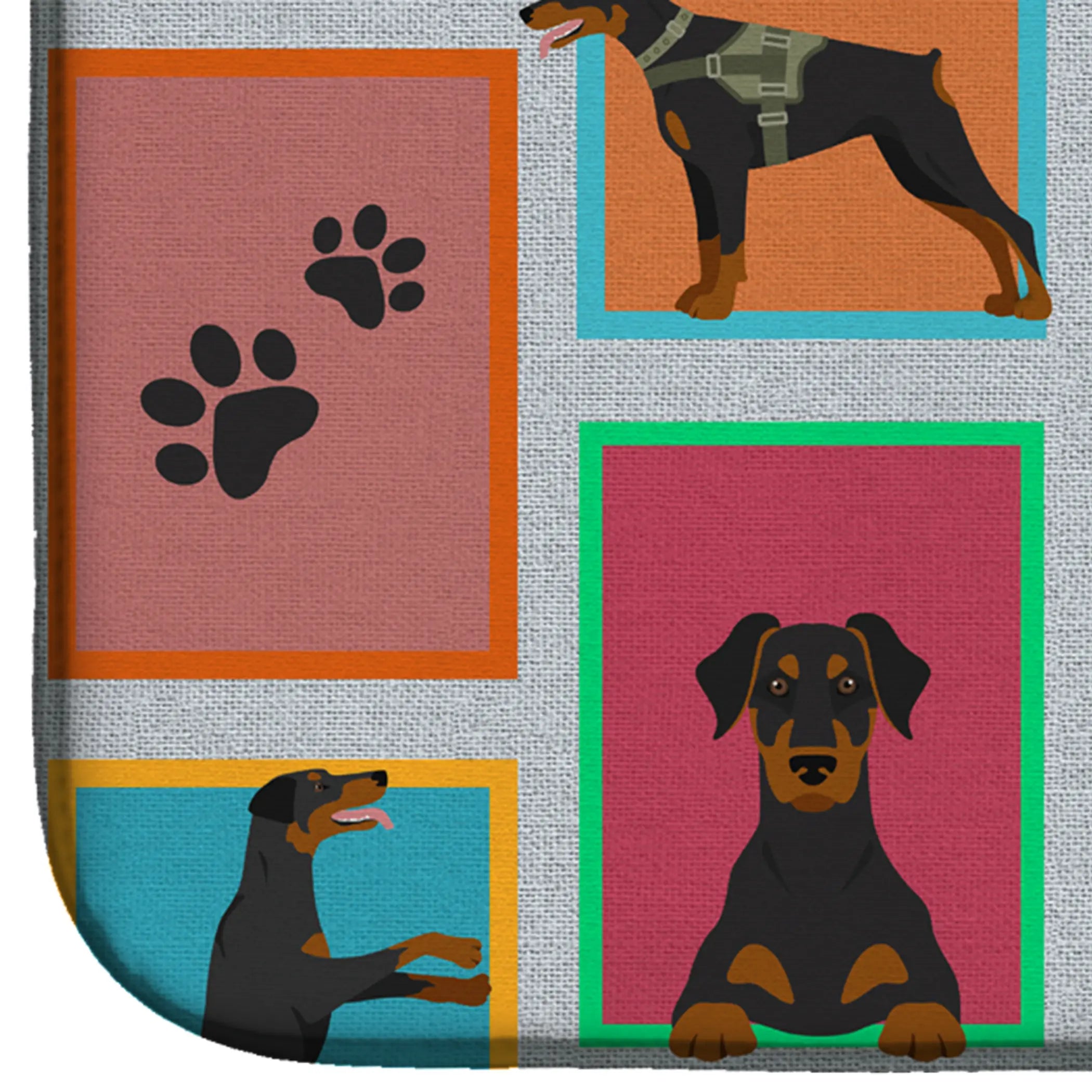 Lots of Doberman Pinscher Dish Drying Mat Caroline's Treasures
