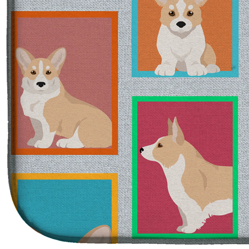 Lots of Fawn Cardigan Corgi Dish Drying Mat Caroline's Treasures
