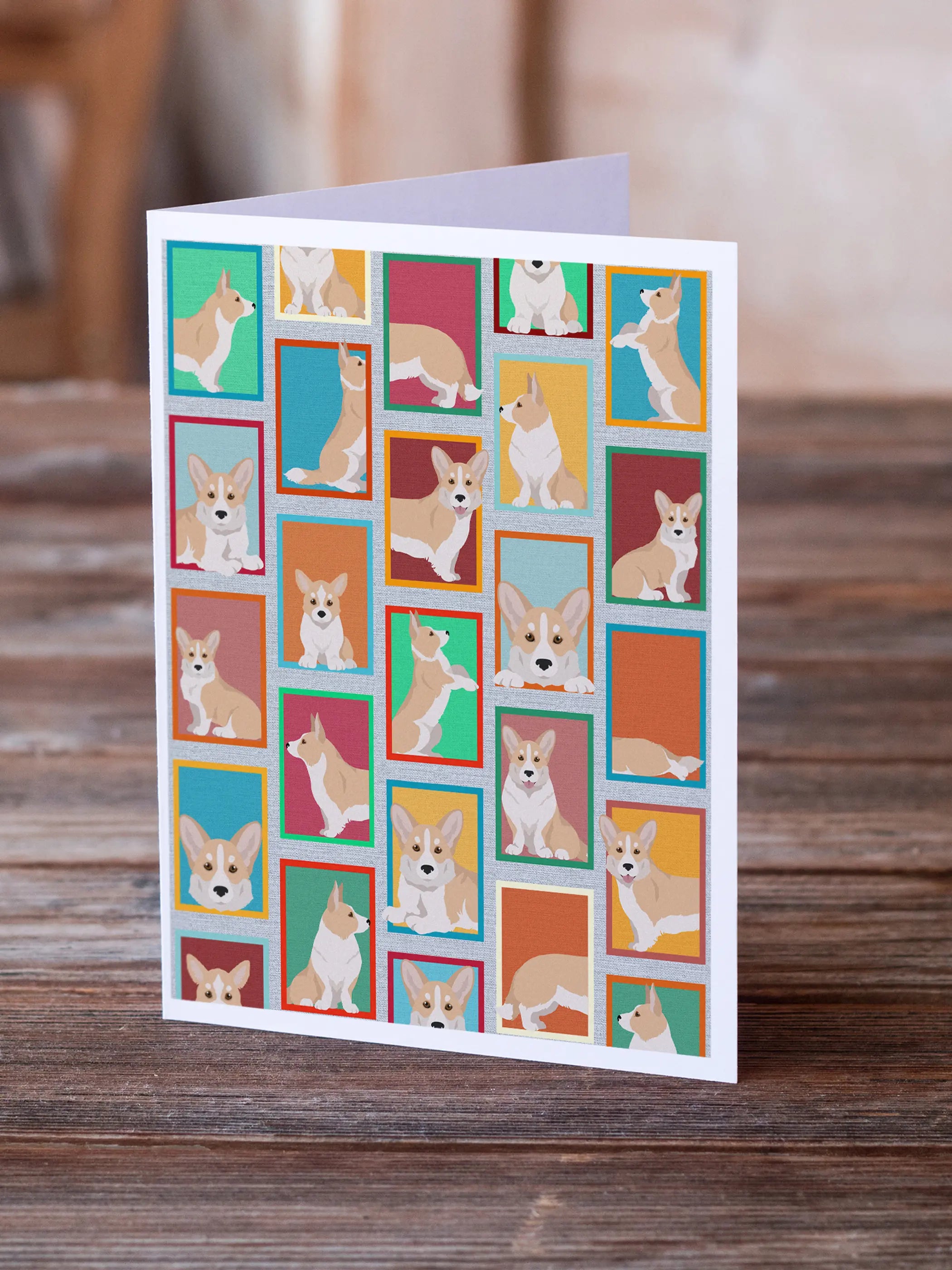 Lots of Fawn Cardigan Corgi Greeting Cards Pack of 8 Caroline's Treasures
