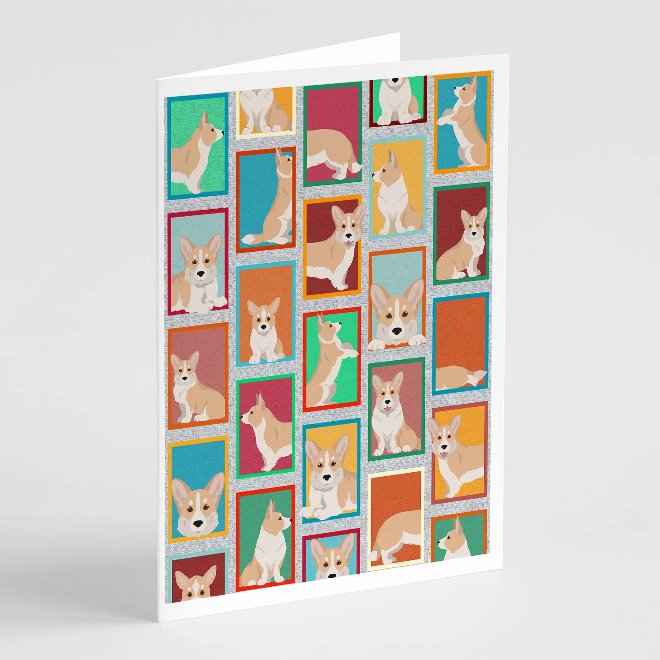 Lots of Fawn Cardigan Corgi Greeting Cards Pack of 8 Caroline's Treasures