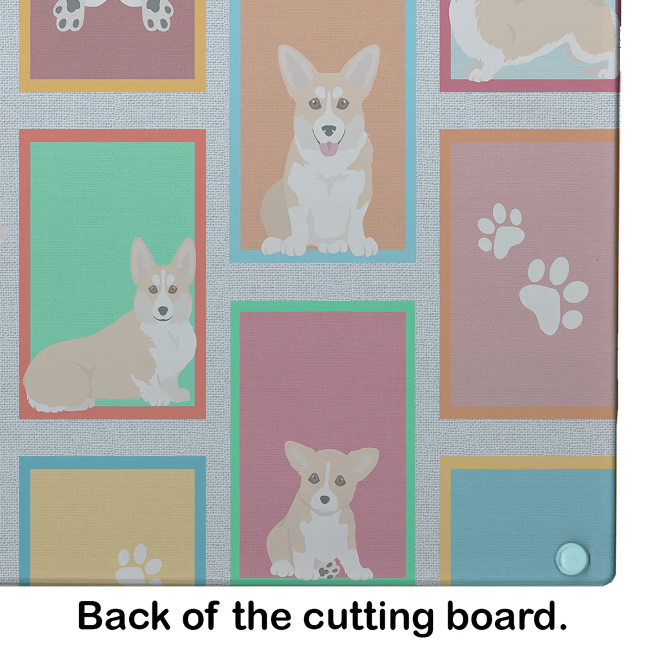 Lots of Fawn Pembroke Corgi Glass Cutting Board Caroline's Treasures
