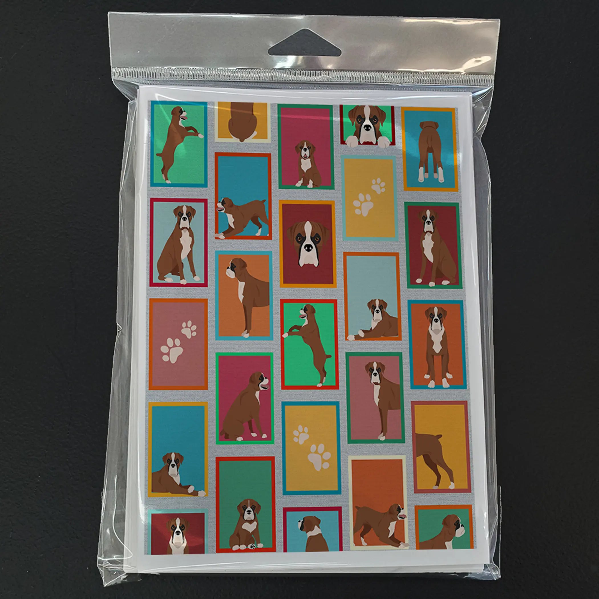 Lots of Flashy Fawn Boxer Greeting Cards Pack of 8 Caroline's Treasures