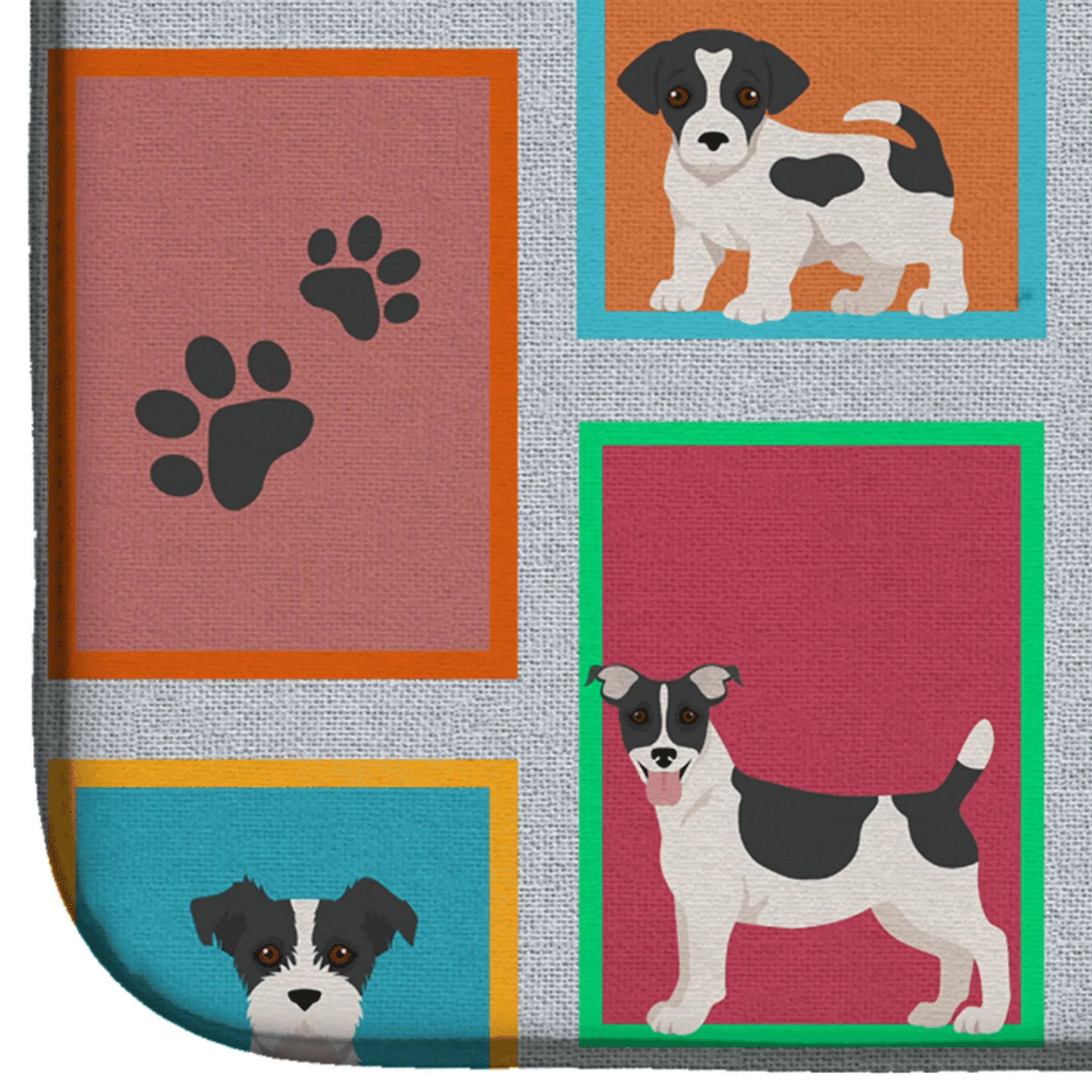Lots of Jack Russell Terrier Dish Drying Mat Caroline's Treasures