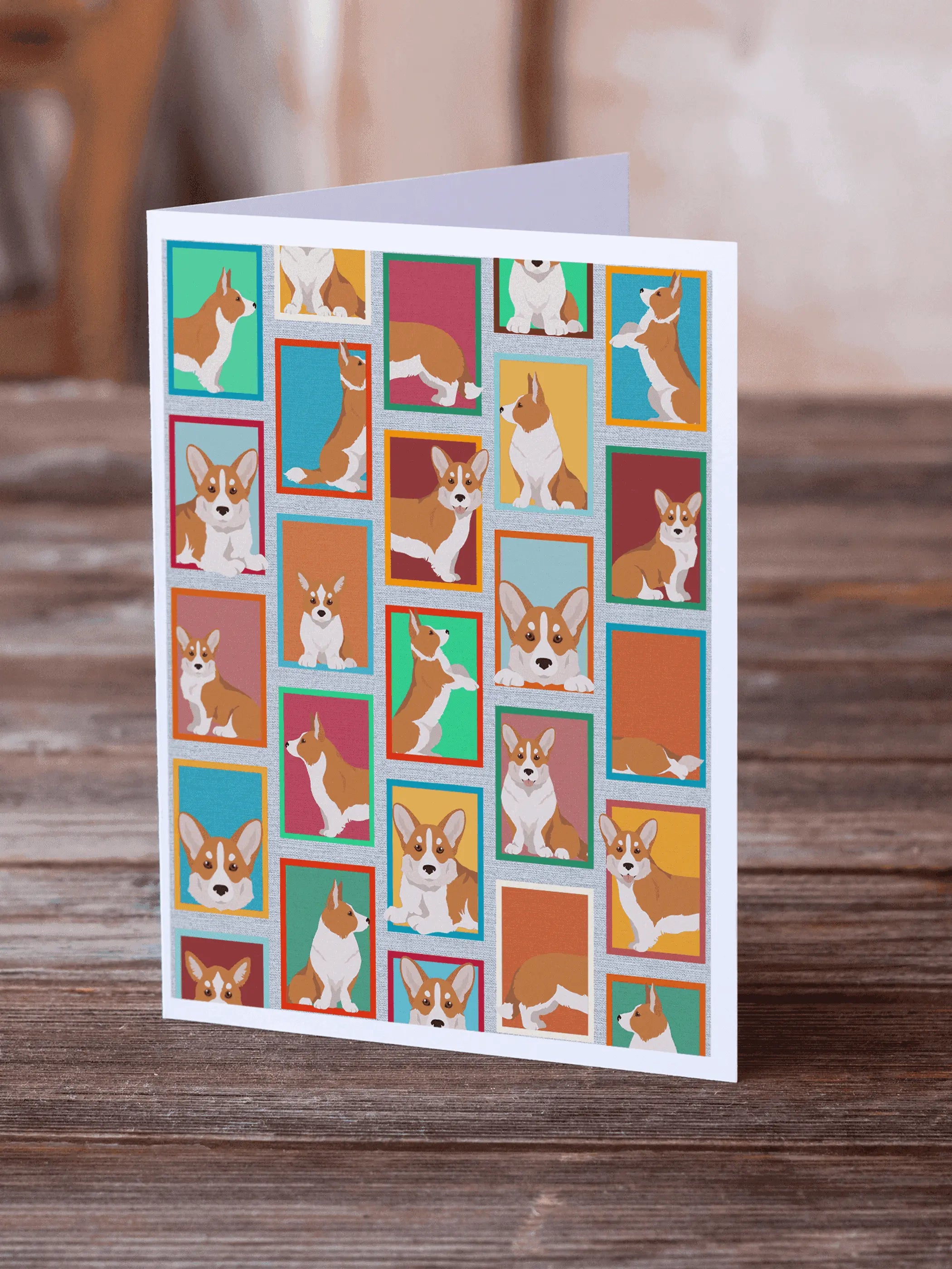 Lots of Red Cardigan Corgi Greeting Cards Pack of 8 Caroline's Treasures
