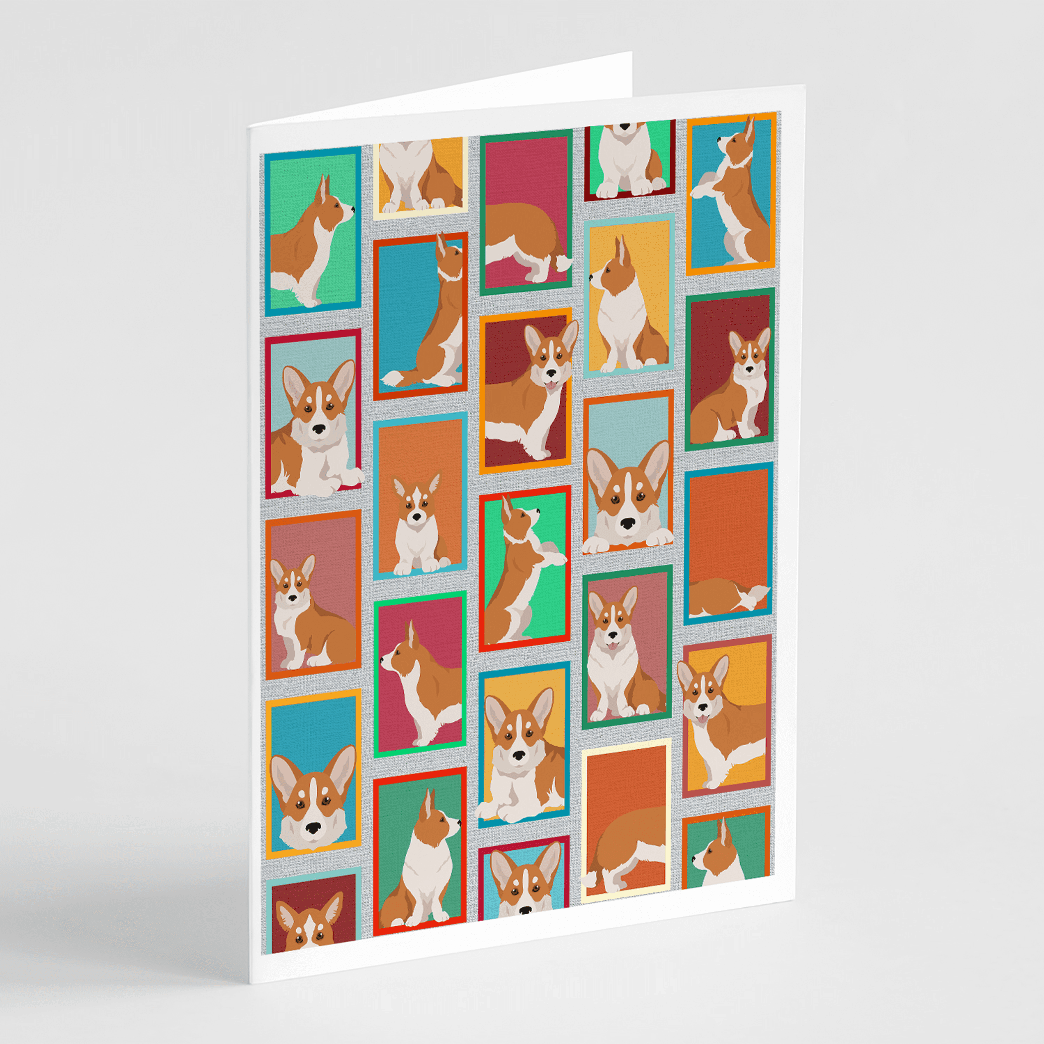 Lots of Red Cardigan Corgi Greeting Cards Pack of 8 Caroline's Treasures