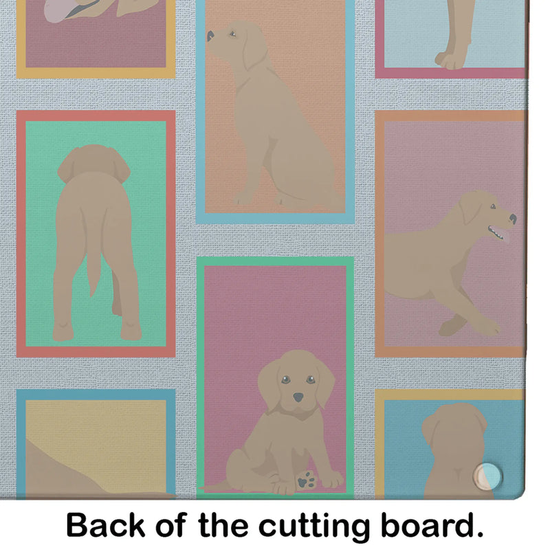 Lots of Red Fox Labrador Retriever Glass Cutting Board Caroline's Treasures