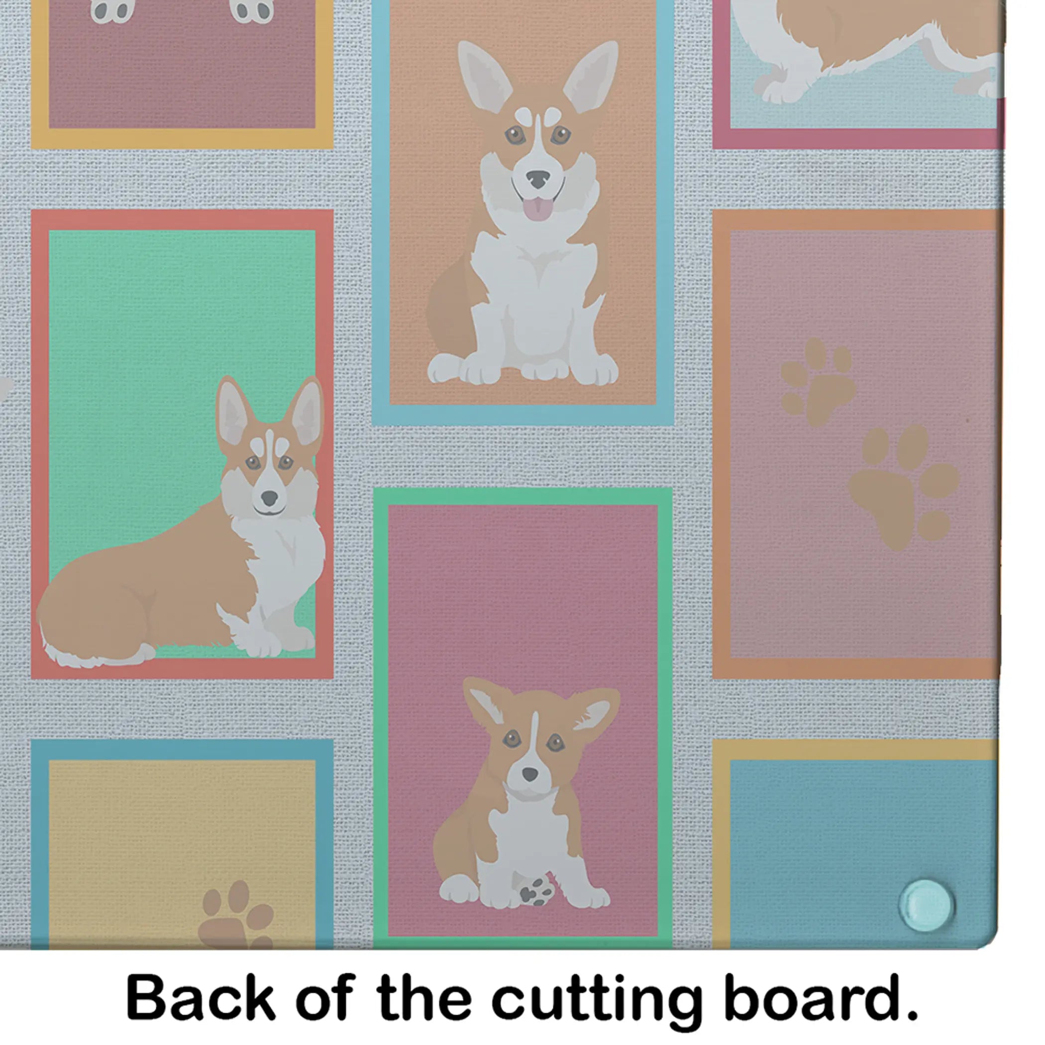 Lots of Red and White Pembroke Corgi Glass Cutting Board Caroline's Treasures