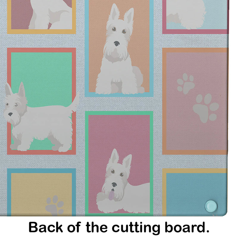 Lots of Wheaten Scottish Terrier Glass Cutting Board Caroline's Treasures