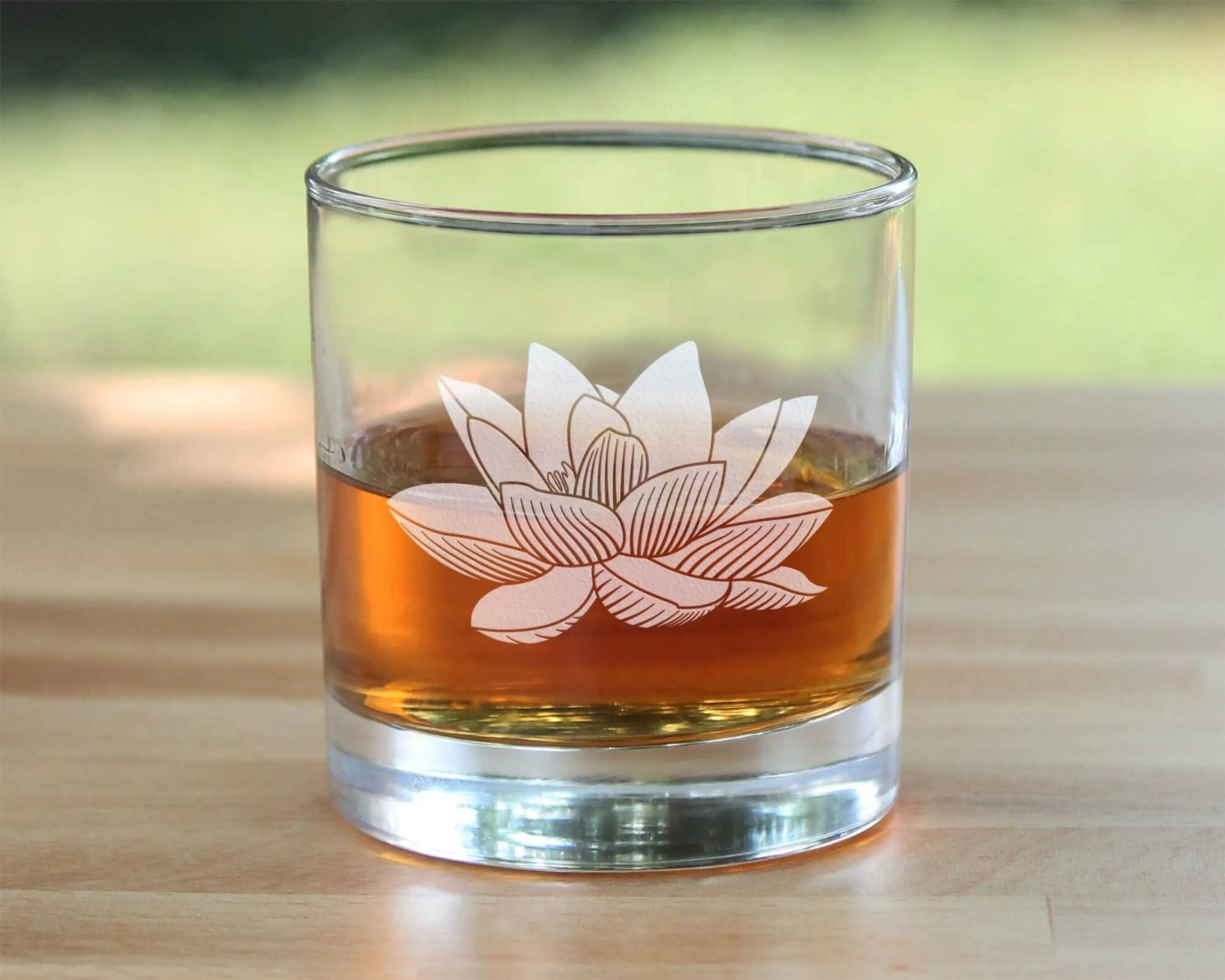 Lotus Flower Whiskey Rocks Glass - Lotus Gifts and Decor Bevvee