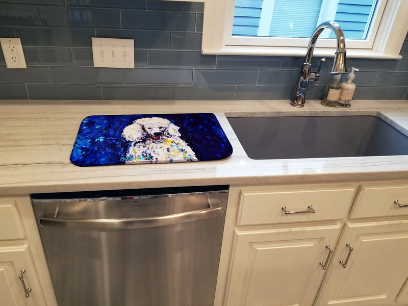 Louie White Poodle Dish Drying Mat Caroline's Treasures
