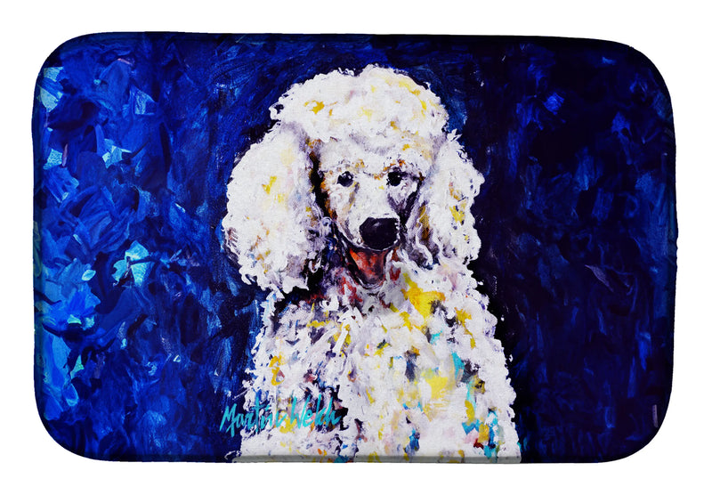 Louie White Poodle Dish Drying Mat Caroline's Treasures