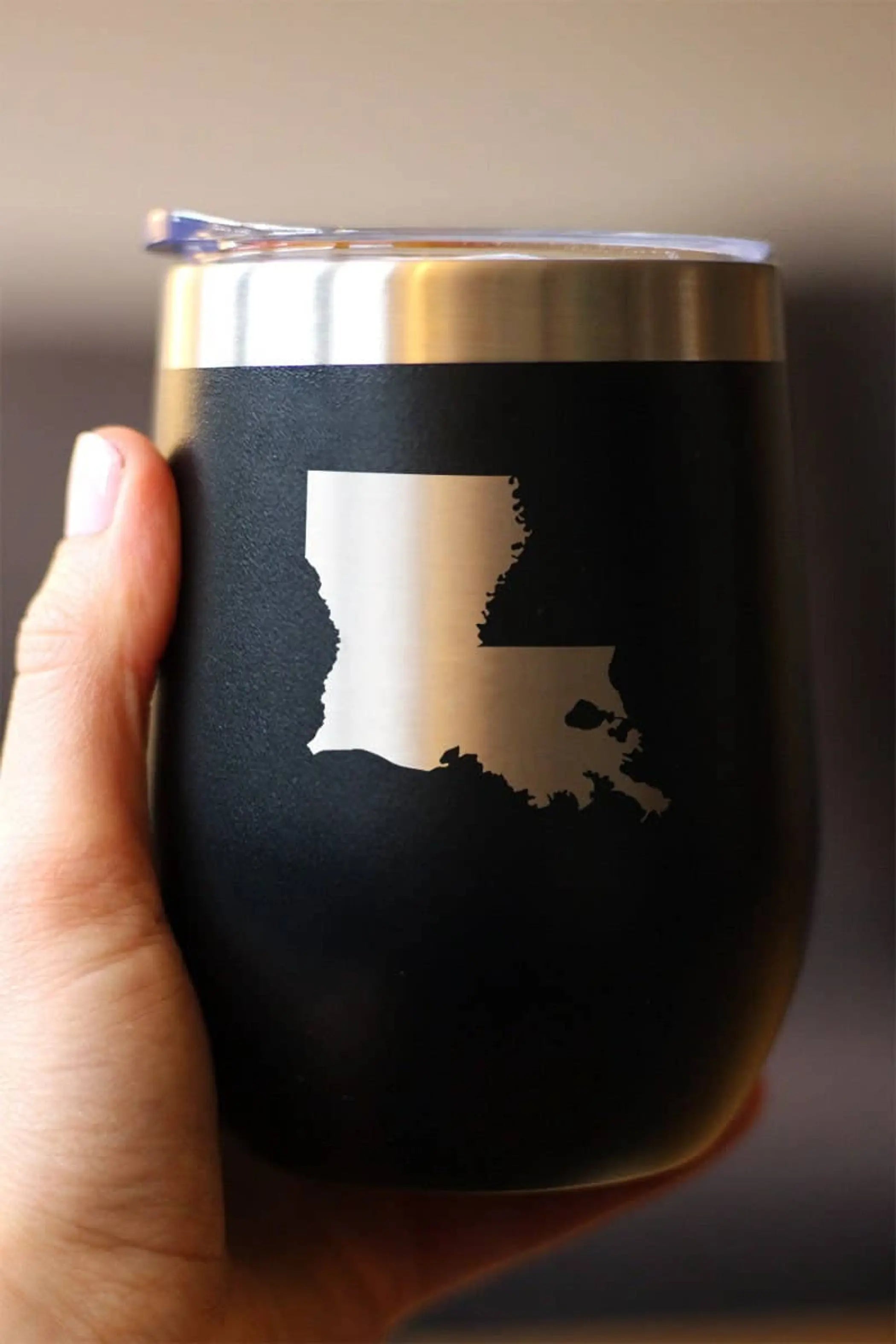 Louisiana Outline Insulated Wine Tumbler - Louisianans Gifts Bevvee