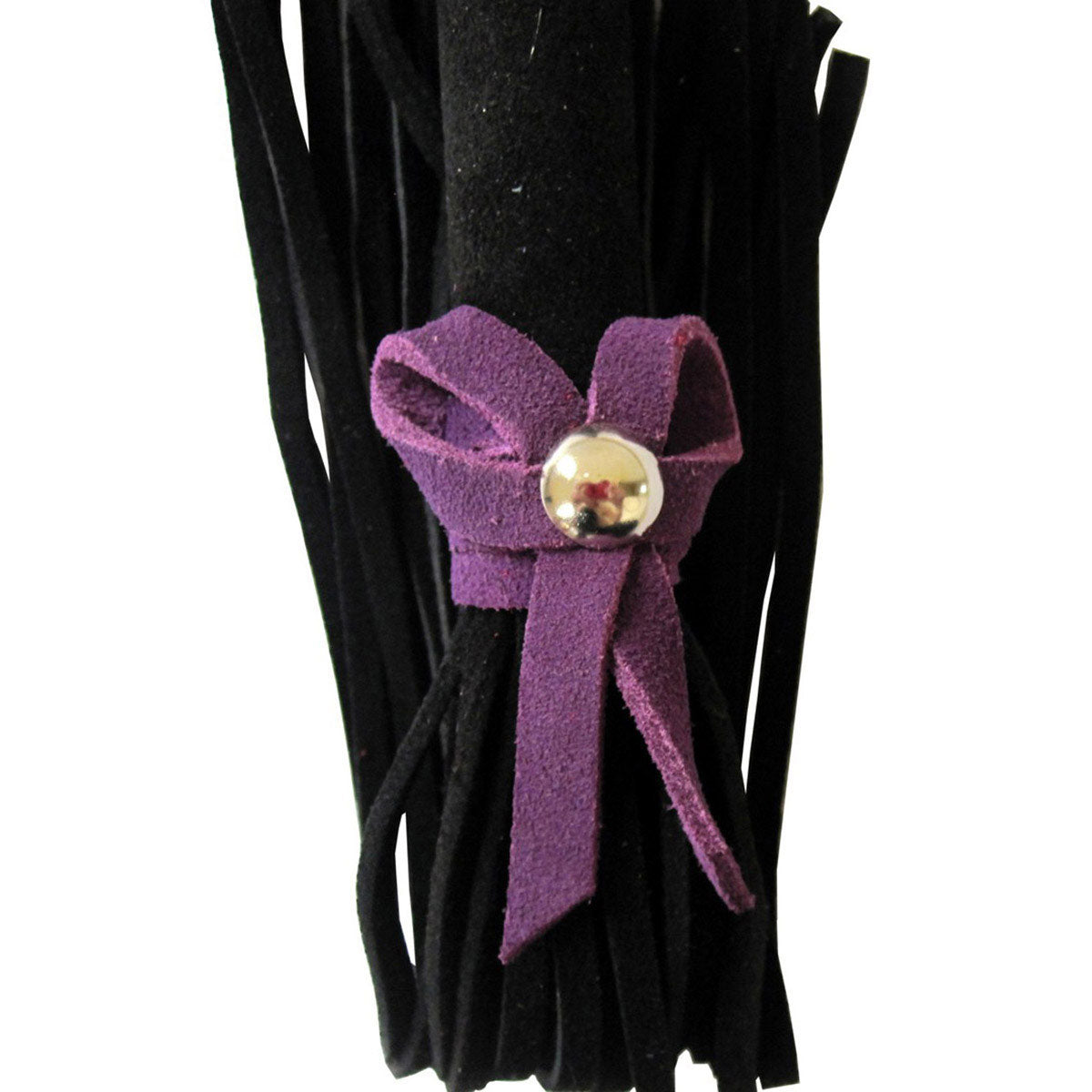 Love Knot Mini Flogger w/ Bow - Black w/Purple Bow Ruff Doggie Styles