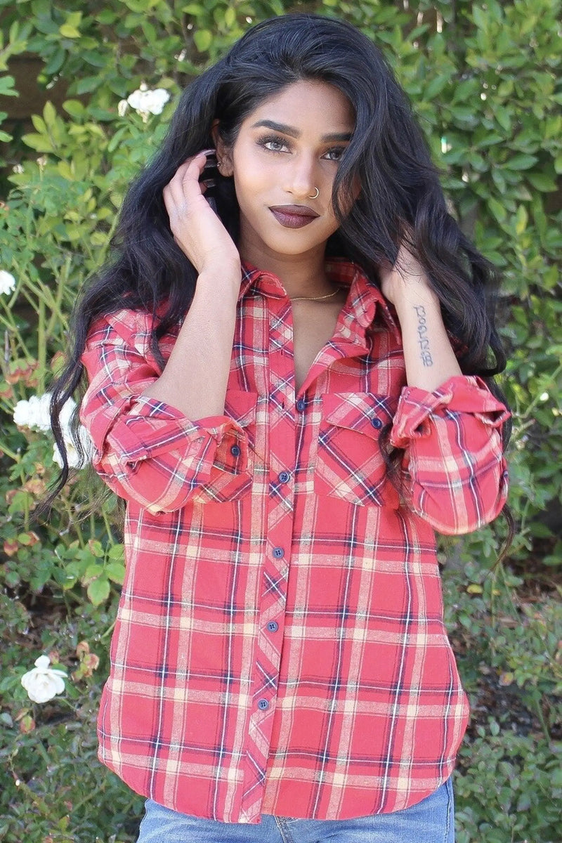 Love Sleeves Check Pattern Shirt SurelyMine