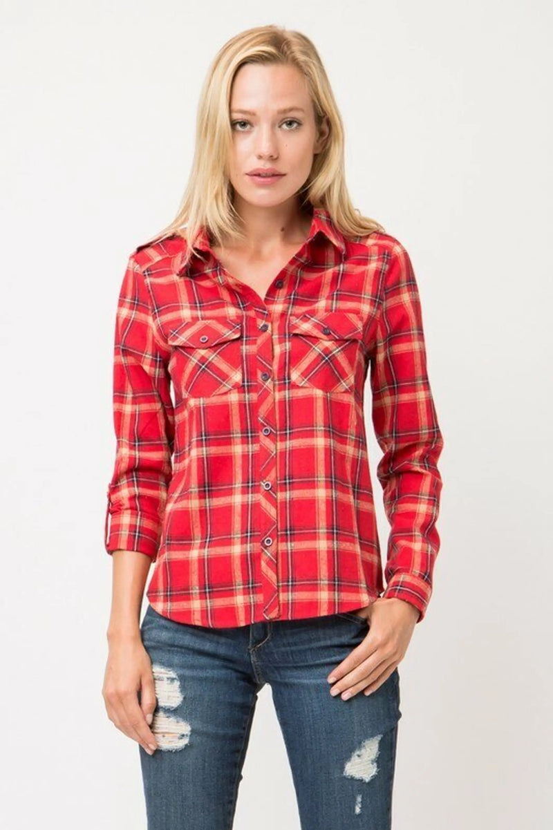 Love Sleeves Check Pattern Shirt SurelyMine