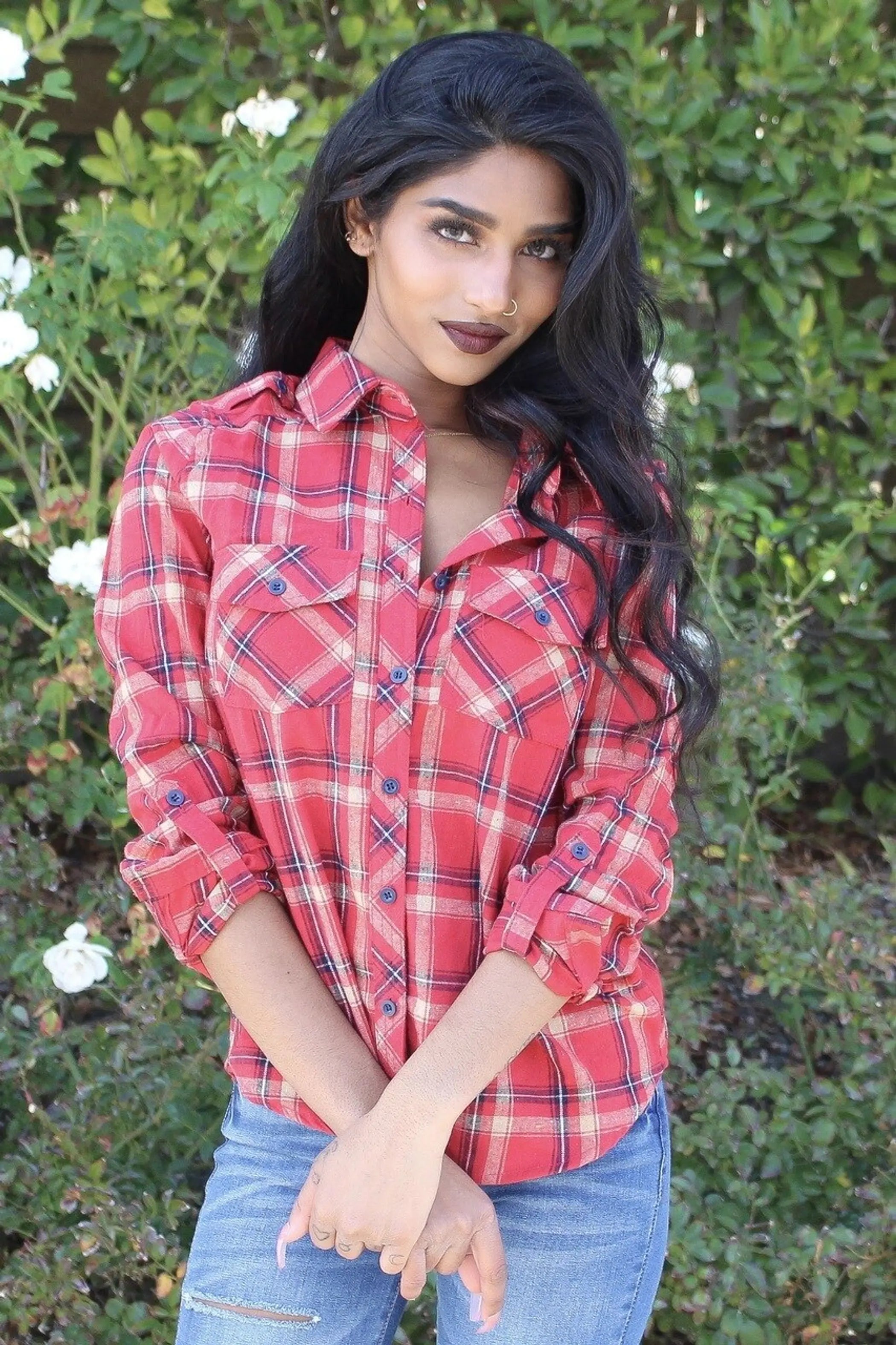 Love Sleeves Check Pattern Shirt SurelyMine