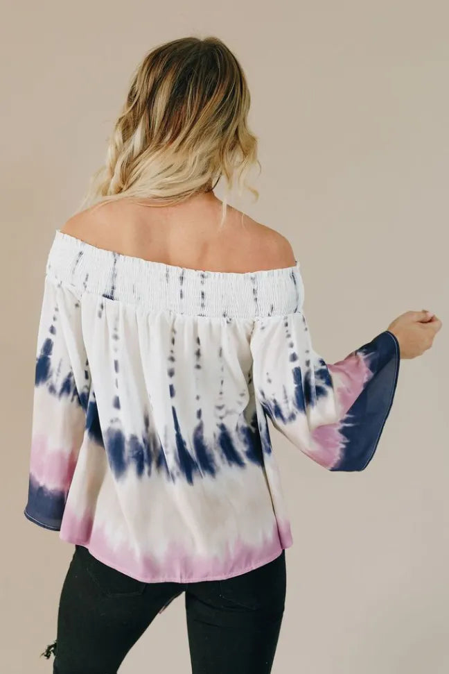 Love Triangle Off the Shoulder Tie Top Stay Warm in Style