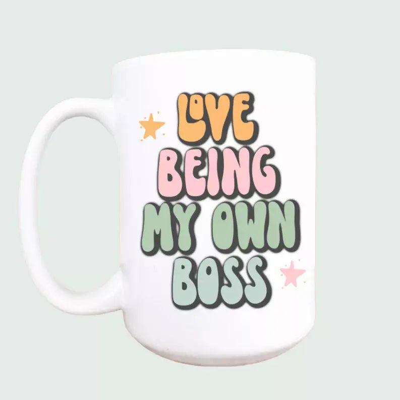 Love being my own boss ceramic coffee mug Mug & Mini