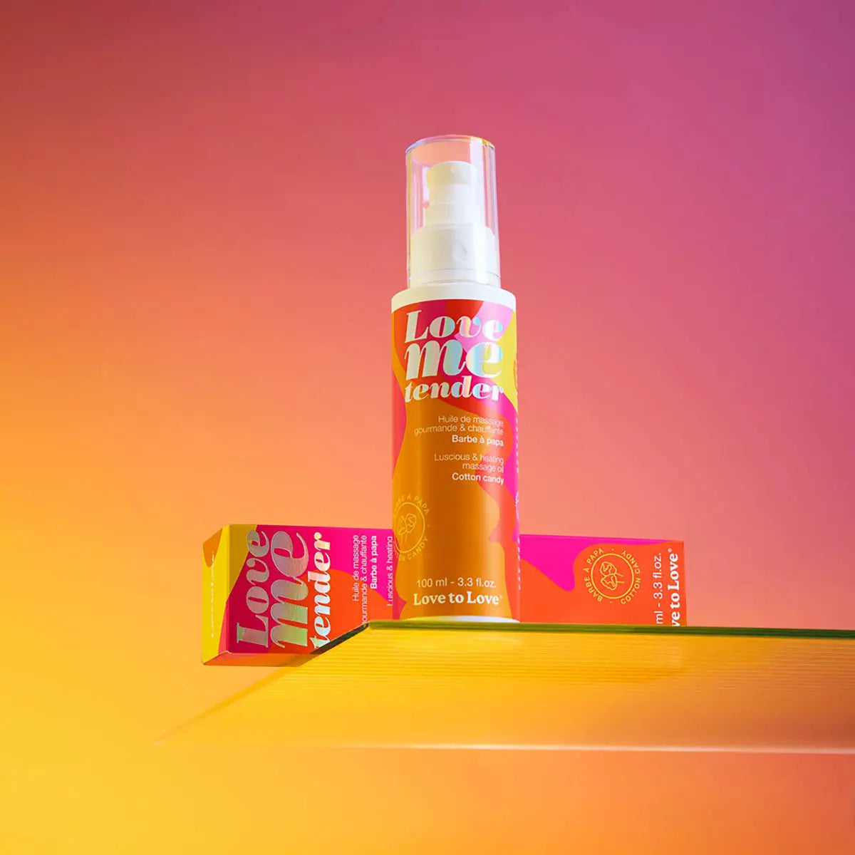 Love to Love Love Me Tender Luscious & Heating Massage Oil Cotton Candy 3.3 oz. Lovely Planet