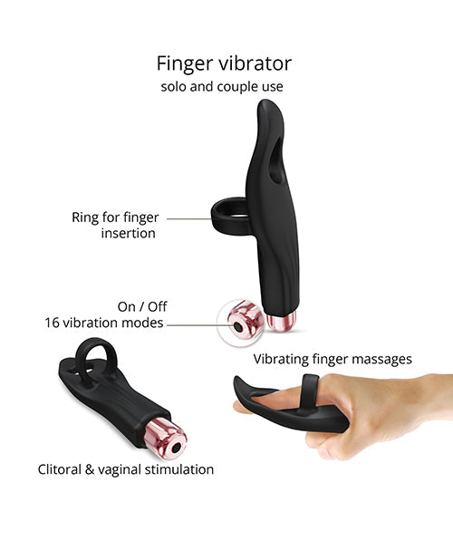Love to Love Tickle Me Finger Vibe - Black Onyx Lovely Planet
