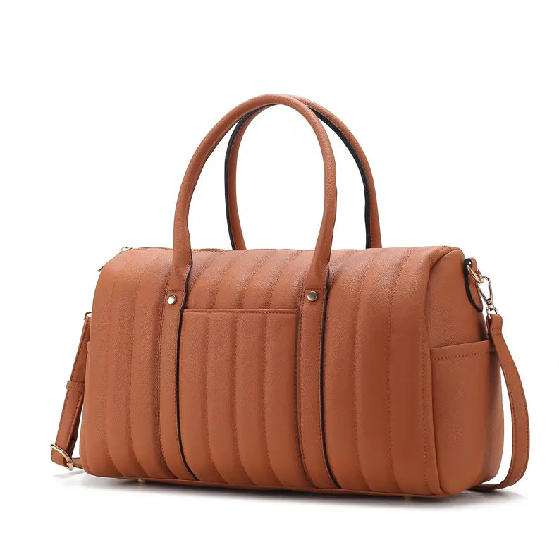Luana Quilted Vegan Leather Women's Duffle Bag MKF Colletion by Mia K.