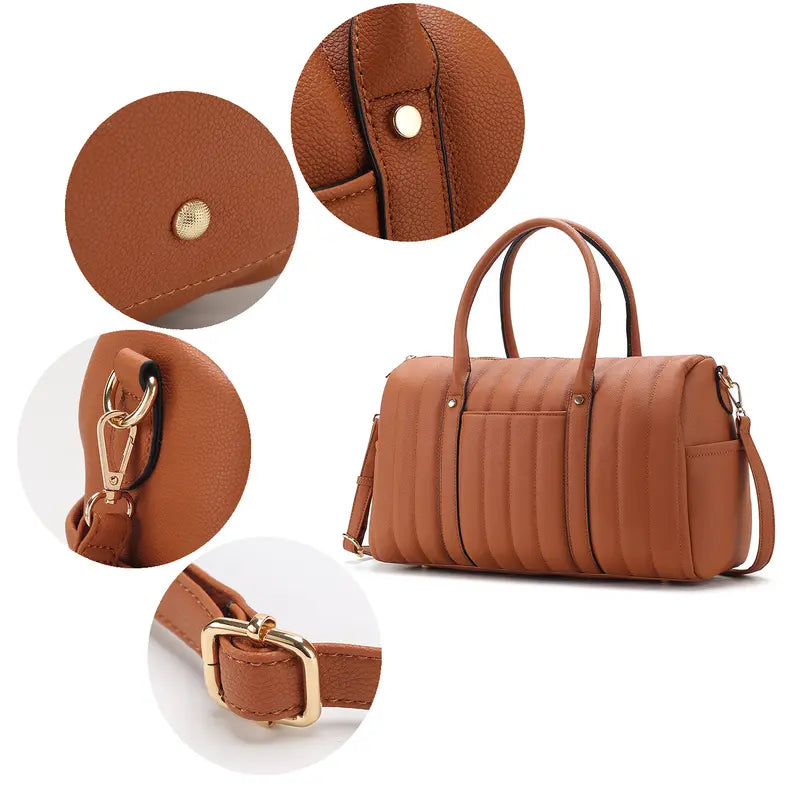 Luana Quilted Vegan Leather Women's Duffle Bag MKF Colletion by Mia K.