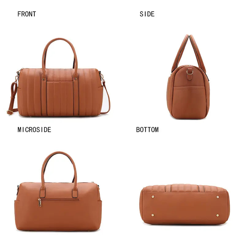 Luana Quilted Vegan Leather Women's Duffle Bag MKF Colletion by Mia K.