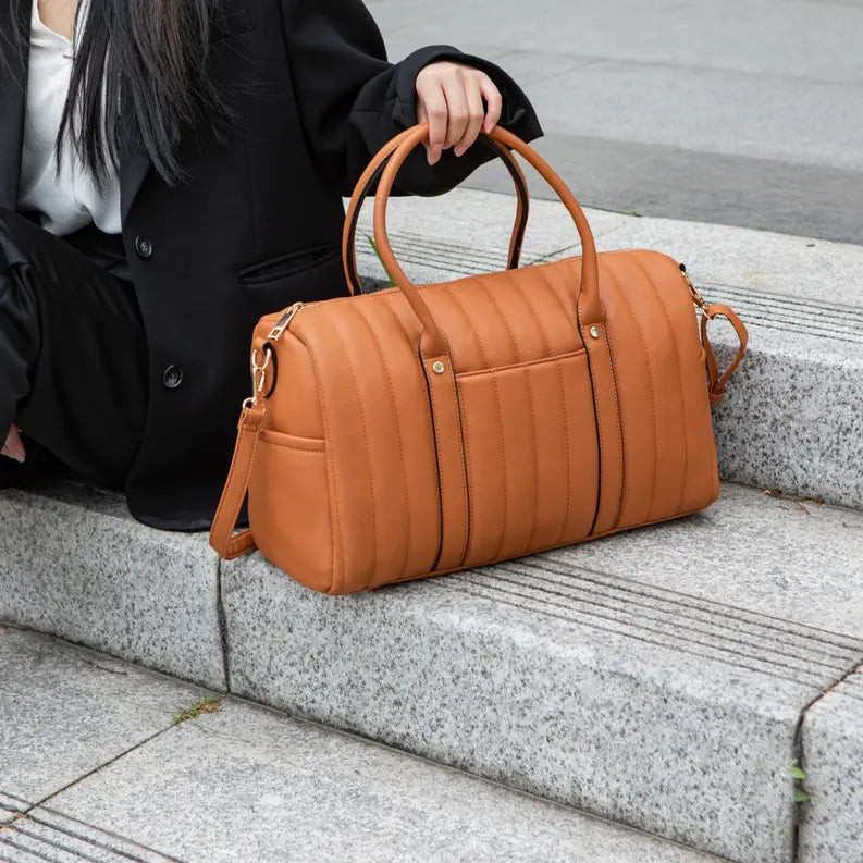 Luana Quilted Vegan Leather Women's Duffle Bag MKF Colletion by Mia K.