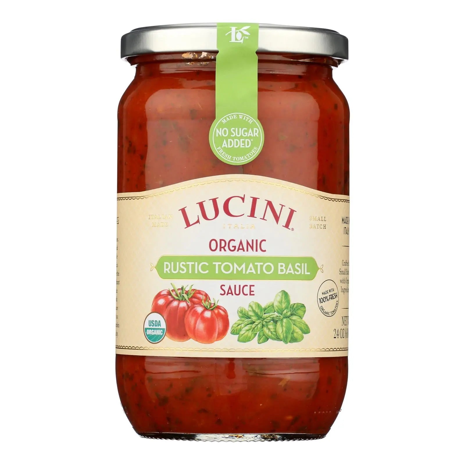 Lucini Italia - Pasta Sauce Organic Tomato Basil - Case Of 6 - 24 Ounces Lucini