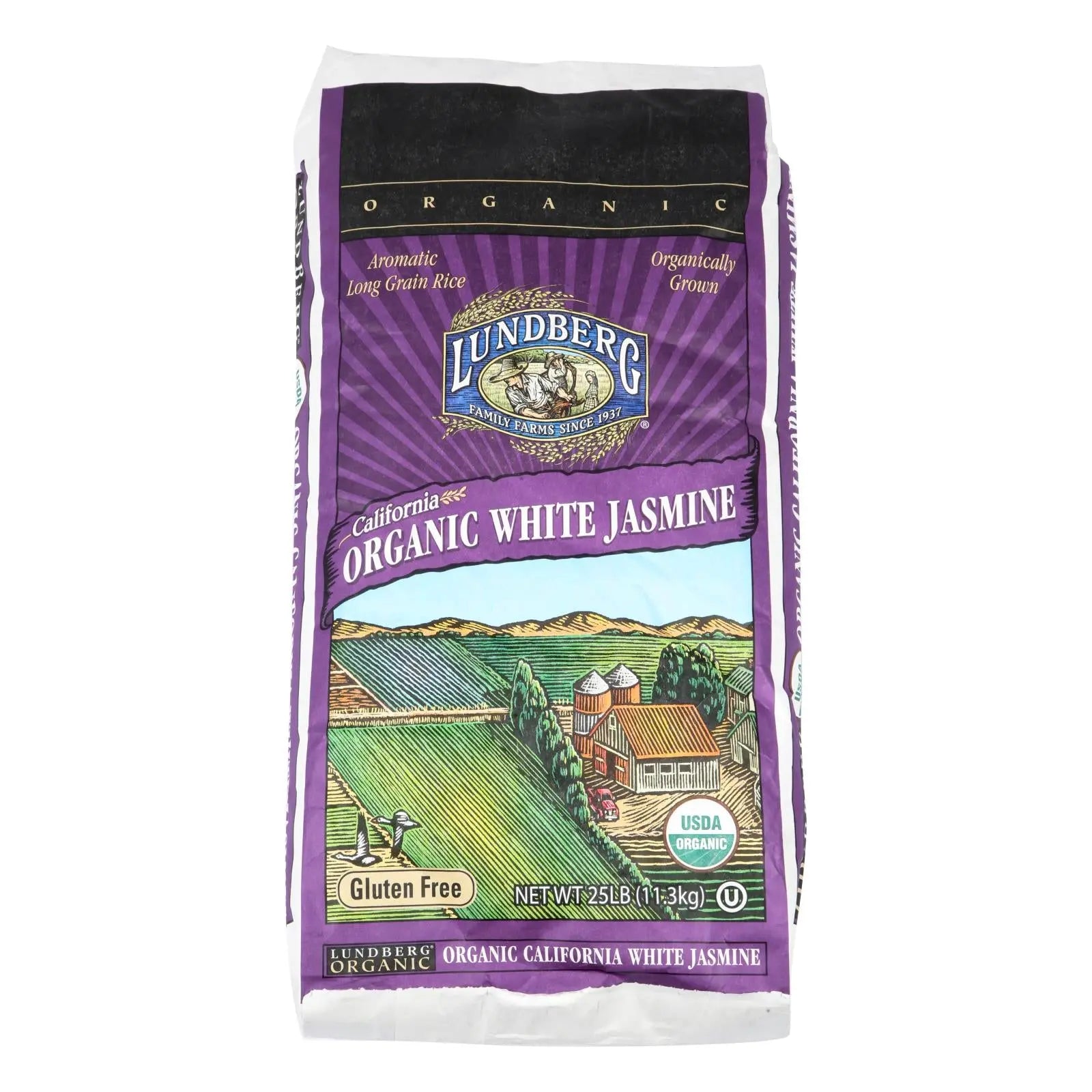 Lundberg Family Farms Organic Jasmine White Rice - Case Of 25 Lbs Lundberg Family Farms