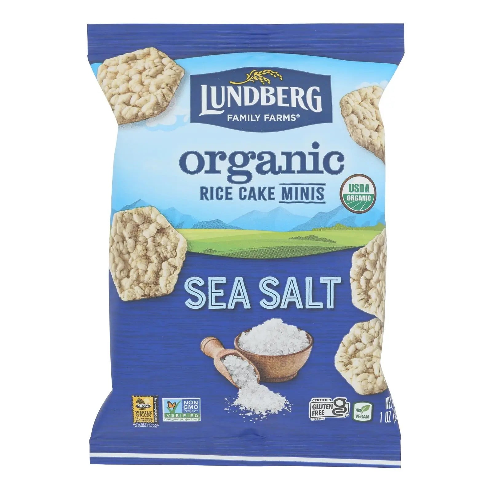 Lundberg Family Farms - Rice Cakes Mini Sea Salt - Case Of 24 - 1 Oz Lundberg Family Farms
